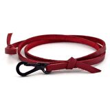 METAL KANCALI ÜÇ SIRA BORDO DERİ ERKEK BİLEKLİK BT486