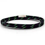 SİYAH YEŞİL DESEN PARACORD ÜÇ SIRA ERKEK BİLEKLİK BT532