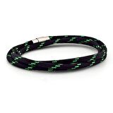 SİYAH YEŞİL DESEN PARACORD ÜÇ SIRA ERKEK BİLEKLİK BT532