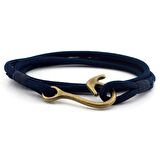 BRONZ OLTA KANCA LACİVERT PARACORD SARMA ERKEK BİLEKLİK BT571
