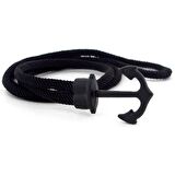 BÜYÜK METAL ÇAPALI SİYAH SARMA  ERKEK BİLEKLİK BT580