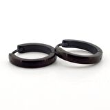 EĞİMLİ 18mm BÜYÜK BOY SİYAH HALKA ÇELİK ERKEK KÜPE E665