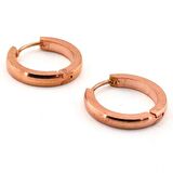 BRONZ RENKLİ EĞİMLİ TASARIM ÇELİK UNİSEX HALKA KÜPE E686