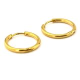 SARI RENKLİ ÇELİK 18mm GENİŞ BOY İNCE HALKA ERKEK KÜPE E762