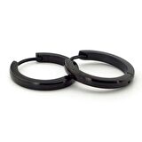 BÜYÜK BOY 20mm HALKA SİYAH PASLANMAZ ÇELİK HALKA KÜPE E837
