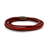 TABA KAHVE HAKİKİ DERİ BRONZ MIKNATIS ERKEK BİLEKLİK M003N