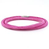 İKİ SIRA SARMA PEMBE ÖRGÜ İP ERKEK BİLEKLİK M007W