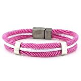 PEMBE BEYAZ BEYAZ ÜÇ SIRA HALAT İP ERKEK BİLEKLİK M009H