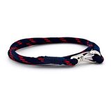 LACİVERT KIRMIZI PARACORD METAL KANCA SARMA ERKEK BİLEKLİK M011B