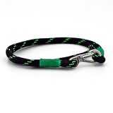 NEON YEŞİL SİYAH PARACORD METAL KANCA SARMA ERKEK BİLEKLİK M011D