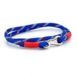 MAVİ BEYAZ KIRMIZI PARACORD KANCA İKİ SIRA ERKEK BİLEKLİK M011F