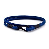 LACİVERT PARACORD METAL SİYAH KANCA SARMA ERKEK BİLEKLİK M011Q