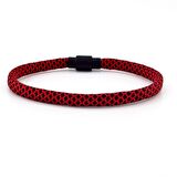 KIRMIZI SİYAH PARACORD İPLİ MIKNATISLI ERKEK BİLEKLİK M012D