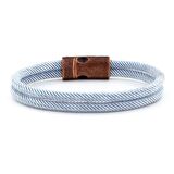 AÇIK GRİ İKİ SIRALI METAL MIKNATISLI ERKEK BİLEKLİK M013G