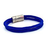 ÇİVİT MAVİ İKİ SIRALI METAL MIKNATISLI ERKEK BİLEKLİK M013J