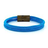 GÖK MAVİ İKİ SIRALI METAL MIKNATISLI ERKEK BİLEKLİK M013R