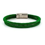 YEŞİL RENKLİ İKİ SIRALI METAL MIKNATISLI ERKEK BİLEKLİK M013T
