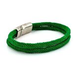 YEŞİL RENKLİ İKİ SIRALI METAL MIKNATISLI ERKEK BİLEKLİK M013T