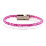 PEMBE BEYAZ İKİ SIRALI METAL MIKNATISLI ERKEK BİLEKLİK M014B