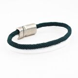 YEŞİL BEYAZ İKİ SIRALI METAL MIKNATISLI ERKEK BİLEKLİK M014D