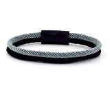 GRİ SİYAH İKİ SIRALI METAL MIKNATISLI ERKEK BİLEKLİK M014E