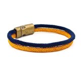 HARDAL LACİVERT İKİ SIRALI METAL MIKNATIS ERKEK BİLEKLİK M014J