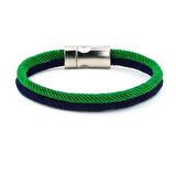 YEŞİL LACİVERT İKİ SIRALI METAL MIKNATIS ERKEK BİLEKLİK M014K