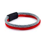 KIRMIZI GRİ İKİ SIRA METAL MIKNATIS ERKEK BİLEKLİK M014N