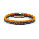 GRİ HARDAL İKİ SIRA METAL MIKNATISLI ERKEK BİLEKLİK M014R