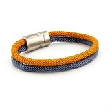 GRİ HARDAL İKİ SIRA METAL MIKNATISLI ERKEK BİLEKLİK M014R