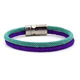 TURKUAZ MOR İKİ SIRA METAL MIKNATISLI ERKEK BİLEKLİK M014S