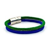 YEŞİL LACİVERT İKİ SIRALI METAL MIKNATIS ERKEK BİLEKLİK M014Z