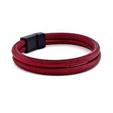 BORDO GERÇEK DERİ MANYETİK KLİPS İKİ SIRALI BİLEKLİK M015B