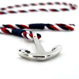 DENİZCİ RENKLERİ HALAT METAL ÇAPA GEMİCİ ERKEK BİLEKLİK M023G