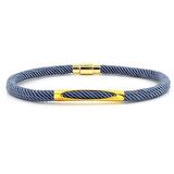 GRİ ÖRGÜ İPLİ SARI METAL MIKNATISLI ERKEK BİLEKLİK M026B