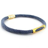 GRİ ÖRGÜ İPLİ SARI METAL MIKNATISLI ERKEK BİLEKLİK M026B