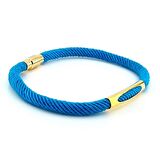 MAVİ ÖRGÜ İPLİ SARI METAL MIKNATISLI ERKEK BİLEKLİK M026E