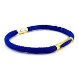 SAKS MAVİ ÖRGÜ İPLİ SARI METAL MIKNATISLI ERKEK BİLEKLİK M026G