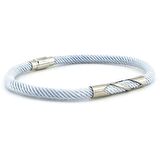 AÇIK GRİ ÖRGÜ İPLİ METAL ÇENTİK MIKNATISLI ERKEK BİLEKLİK M027R