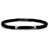 SİYAH ÖRGÜ İPLİ ANTRASİT METAL MIKNATISLI ERKEK BİLEKLİK M028A