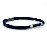 LACİVERT ÖRGÜ İPLİ ANTRASİT METAL MIKNATISLI ERKEK BİLEKLİK M028C