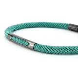 TURKUAZ ÖRGÜ İPLİ ANTRASİT METAL MIKNATISLI ERKEK BİLEKLİK M028E