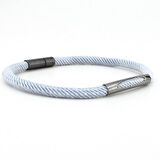 AÇIK GRİ ÖRGÜ İPLİ ANTRASİT METAL MIKNATISLI ERKEK BİLEKLİK M028P