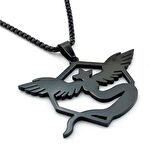 POKEMON GO ARTİCUNO BUZ SİYAH ÇELİK ZİNCİR ERKEK KOLYE Q0632