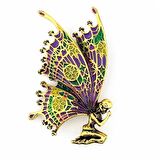 TINKER BELL PERİ KELEBEK BÜYÜK BOY METAL BROŞ ROZET PİN RZ051