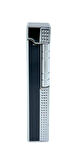 Slim Kare Metal Çakmak - Siyah/Gümüş Renk - Taşlı Gazlı
