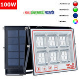 100 SOLAR 5 MODLU GÜNEŞ ENERJİLİ LED PROJEKTÖR  MAVİ YEŞİL KIRMIZI VE RGB RENK AYDINLATMA