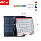 400 SOLAR 5 MODLU GÜNEŞ ENERJİLİ LED PROJEKTÖR  MAVİ YEŞİL KIRMIZI VE RGB RENK AYDINLATMA 