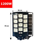 DLS 1200w Solar Güneş Enerjili Profesyonel Led Bahçe Aydınlatması Hareket Sensörlü 684 Ledli