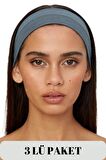 Salvia Dione 3' Lü Spor Kadın Erkek Saç Bandı Seti - Pamuk Yazlık İnce Sıkmayan Bandana - Kadın & Erkek Yoga Pilates Bisiklet Saç Bandı Taç - Kadın Günlük Moda Yüz Yıkama Makyaj Kakül Perçem Engelleyici Saç Bandı Bandana Seti Açık Mavi